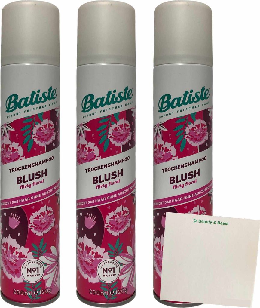 batiste Trockenshampoo Blush 3er Pack (3x200ml Dose) + usy Block