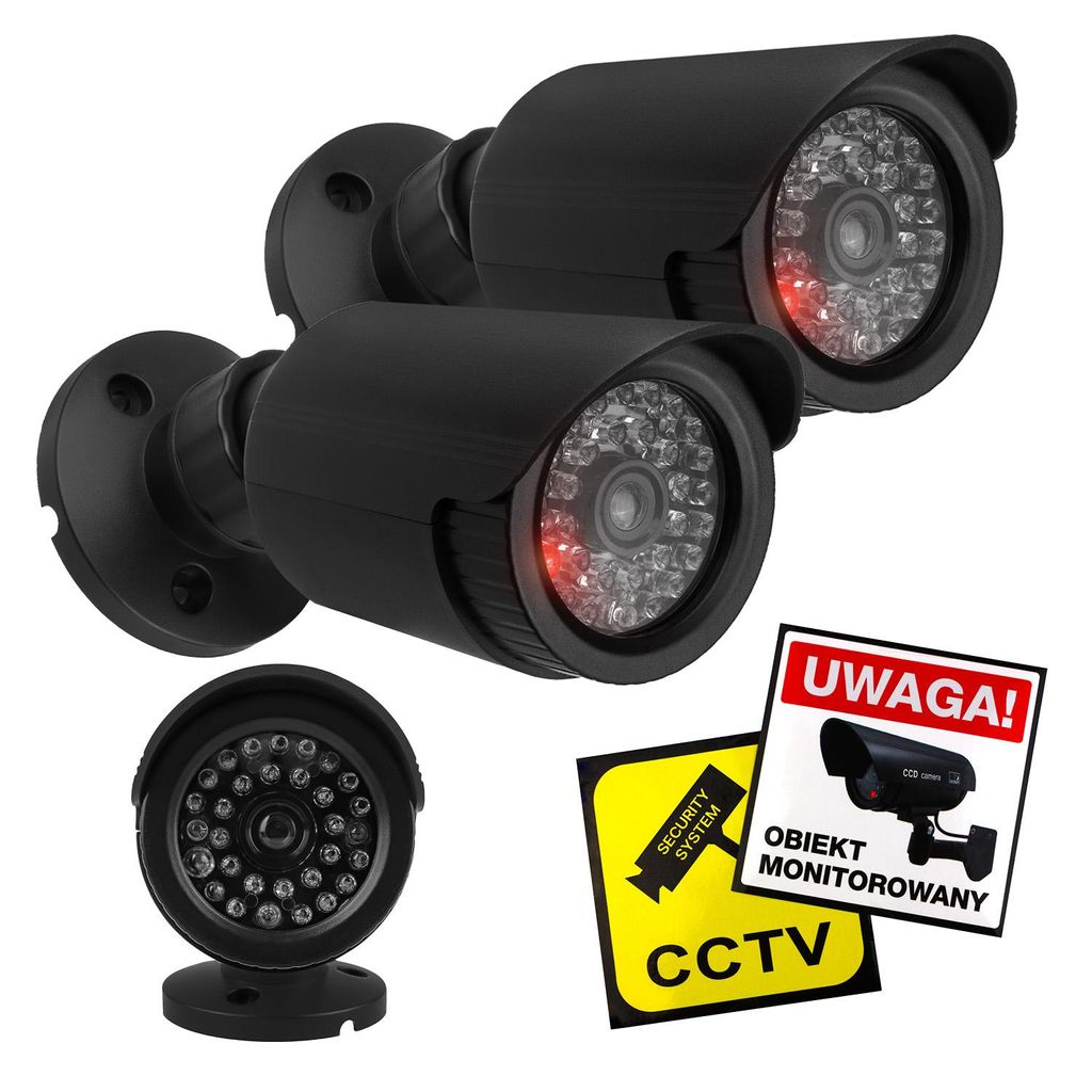 Set mit zwei Attrappen von Röhrenkameras IR-LEDs schwarz Stromversorgung 2xAA (nicht im Lieferumfang enthalten) ABS IR1800 BT