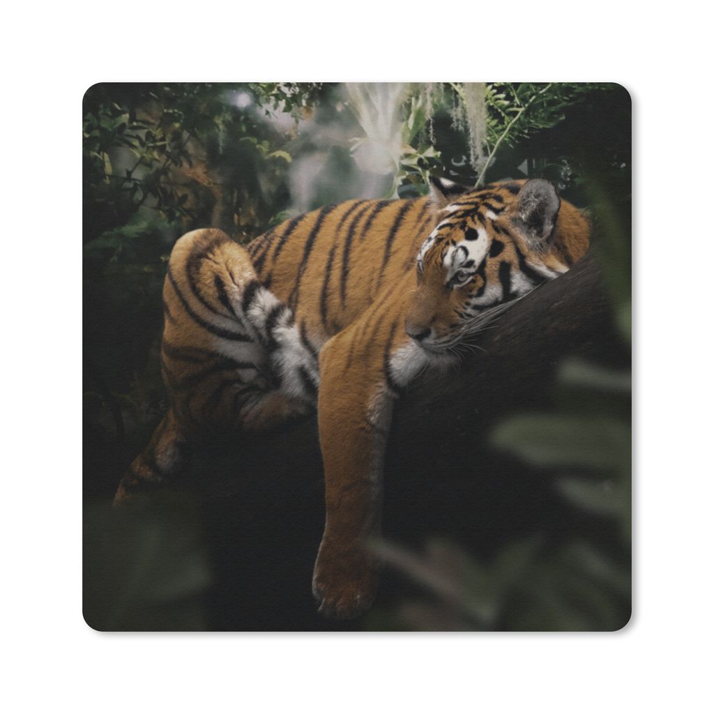 MuchoWow Mauspad Mousepad Tiere - Tiger - Dschungel 30x30 cm - Mousepads - Maus Mat - Pad - Mausunterlage - Gaming
