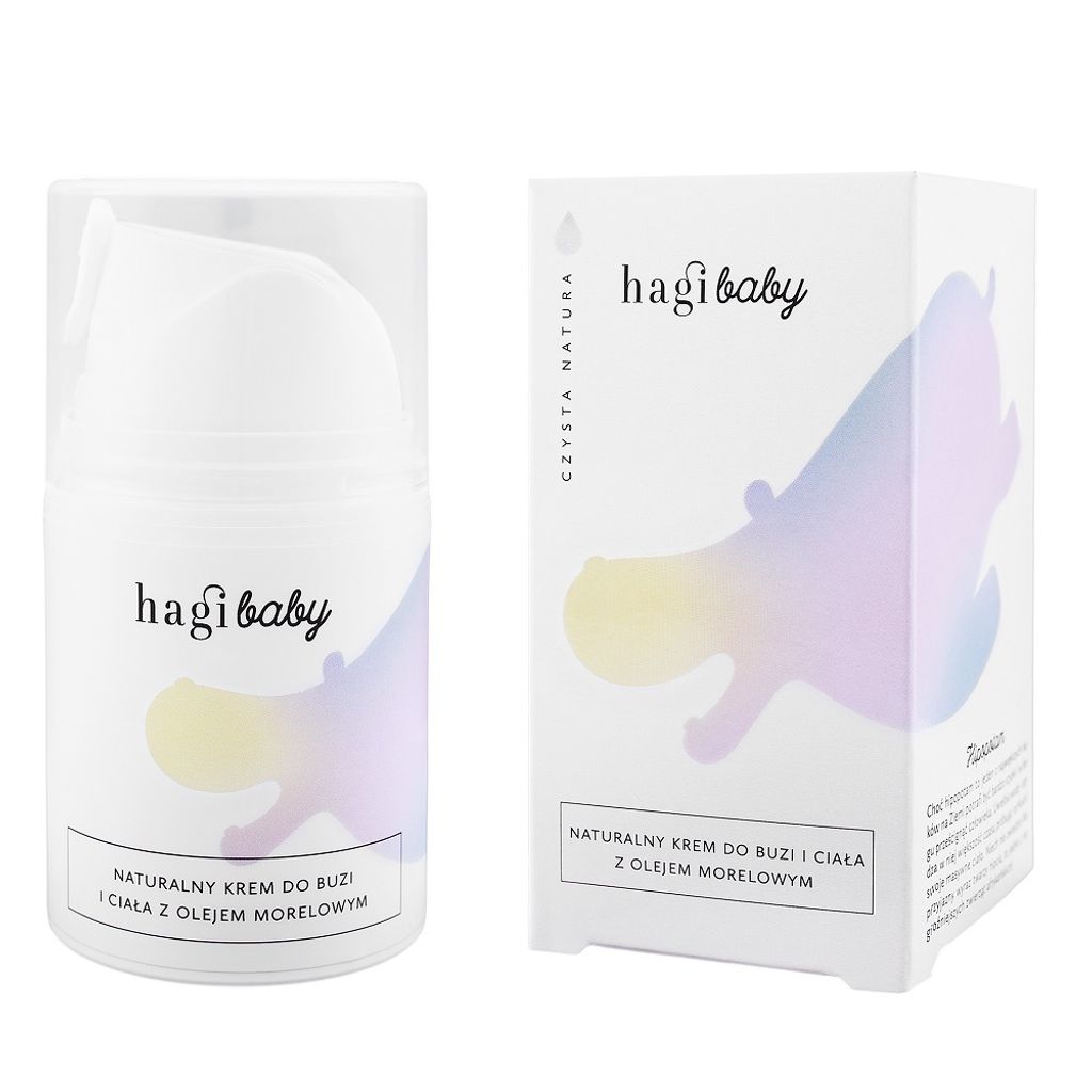 Hagi Baby Natural Body Cream and Face Cream with Apricot Kernel Oil, Rice Oil, and Poppy Seed Oil 50ml