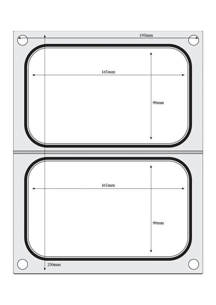 Matrice de Scellage pour 2 Barquettes 178x113 mm - Solution Traiteur - 2