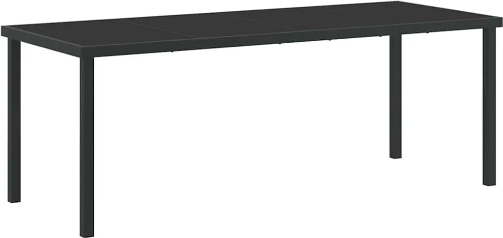Grande Table de Repas d'Extérieur Noire en Métal 200 cm pour Terrasse