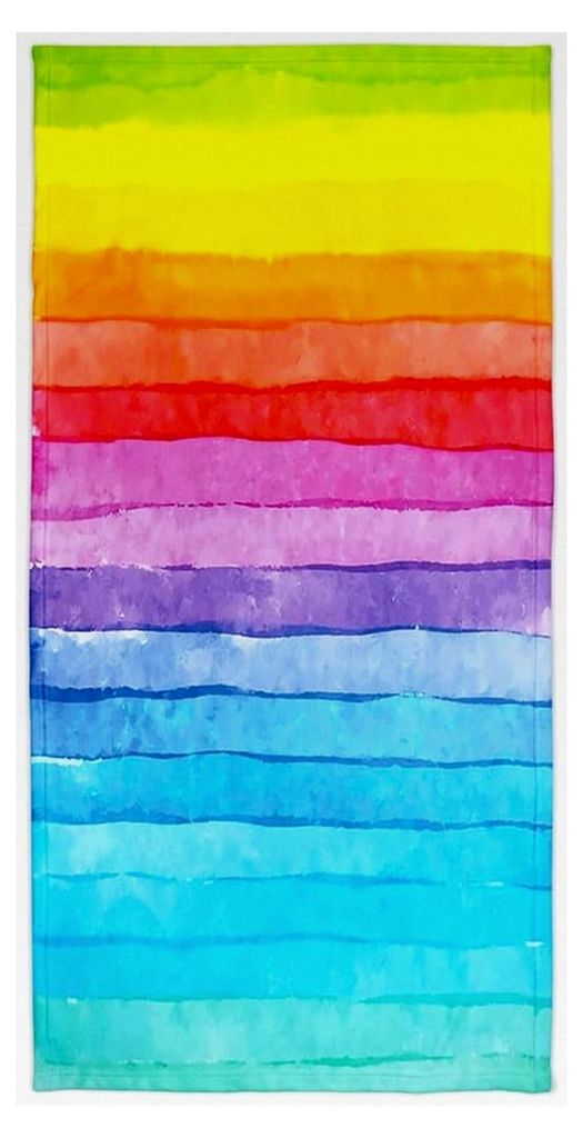 Mikrofaser Badetuch 70x140 cm, bedruckt mit Regenbogenstreifen