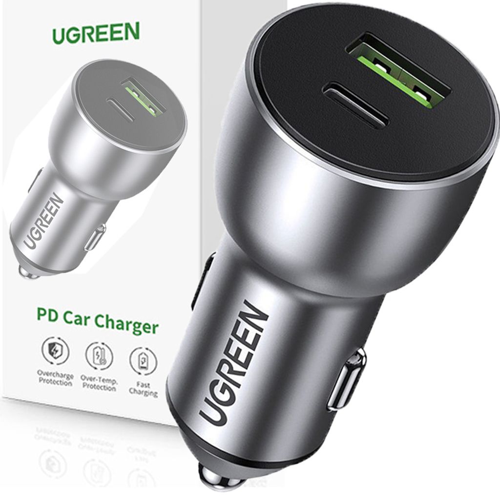 Ugreen Ładowarka Samochodowa Usb / Usb Typ C Quick Charge Zdjęcie produktu 