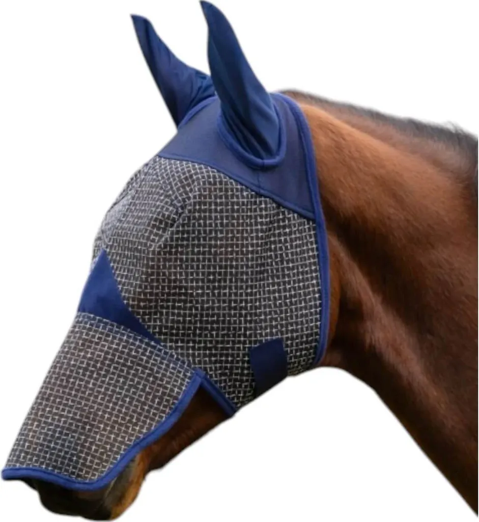 Maschera Antimosche Covalliero Navy Cob: Protezione UV e Comfort Totale