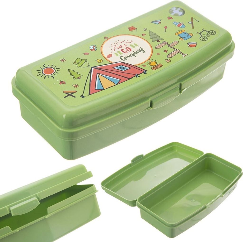 Orion Frühstücksbehälter Lunchbox Brotdose Frühstücksdose Aufbewahrungsbox für Schüler und Kinder grün 21x9,5x5,5cm