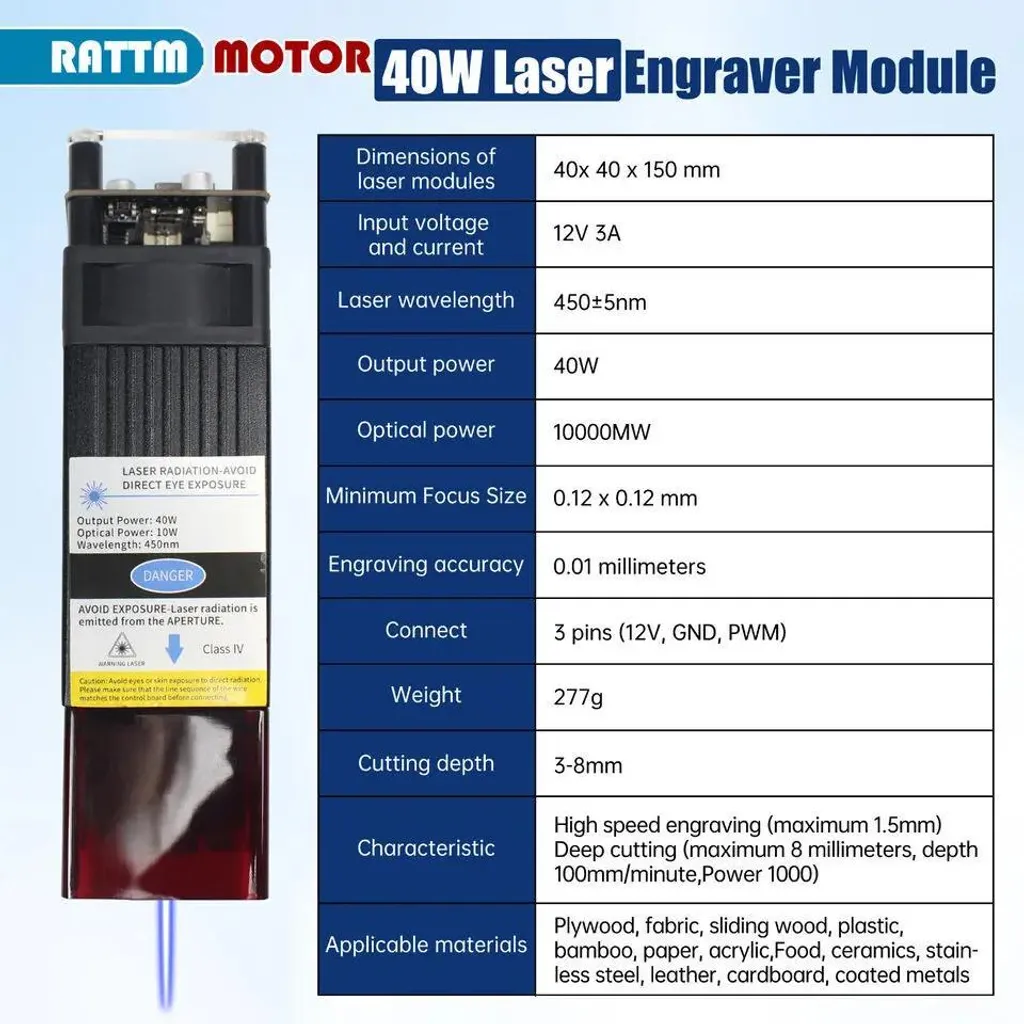 Module Laser 40W à Compatibilité Étendue - Format Standard 40x40 mm - 2