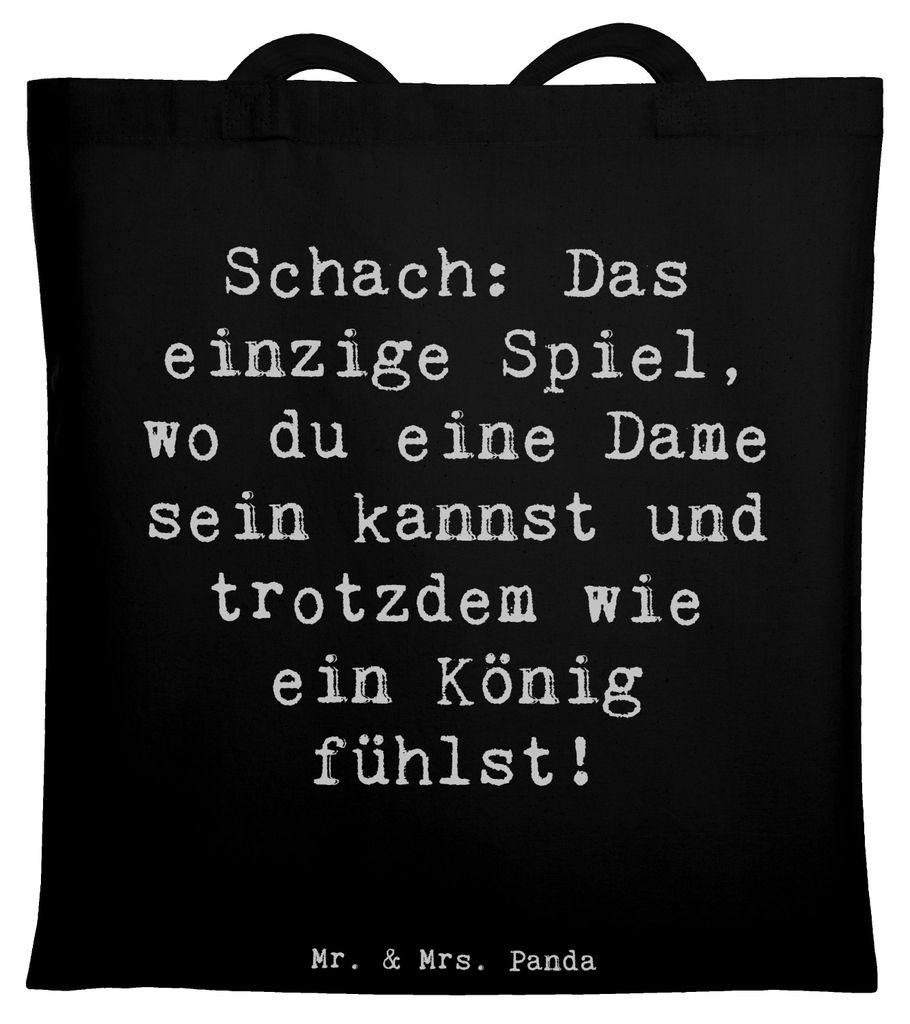 Mr. & Mrs. Panda Tote Bag Spruch Schach Dame und König - Schwarz - Geschenk, Tragetasche, Teamsport, Sportler, Humor, Geschenke, Freunde, Schachbr...