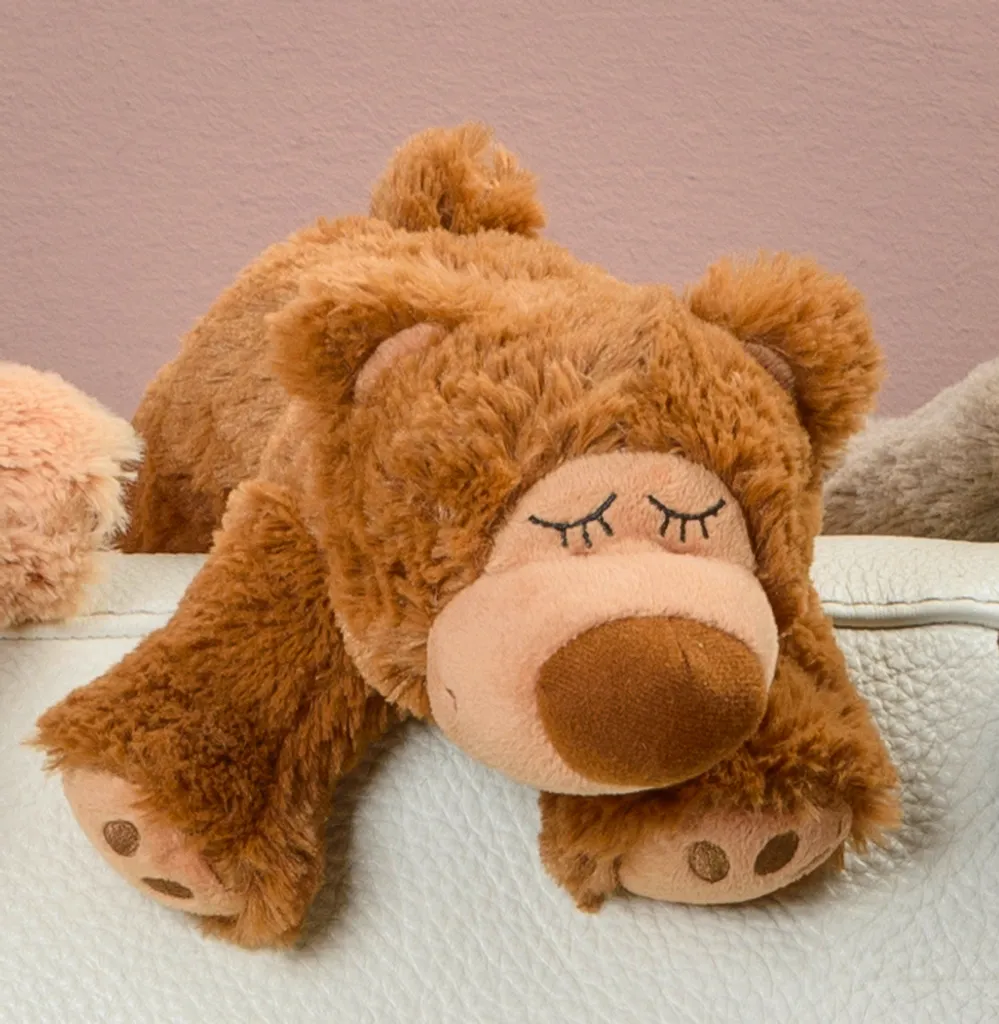 Bouillotte peluche Ours Sleepy Bear marron Warmies pour bébé et enfant