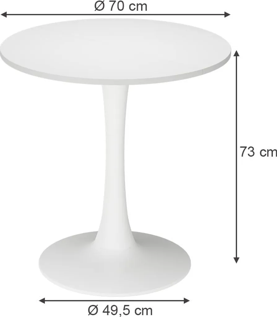 Table de salle à manger compacte Vicco Carl pour studio ou cuisine