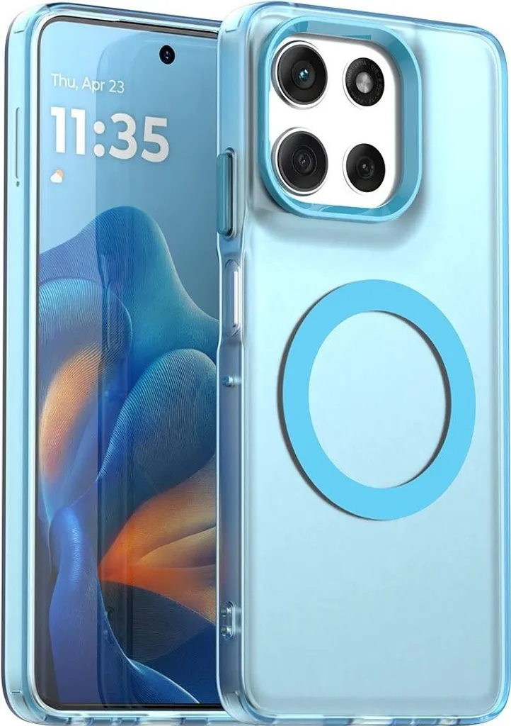 Custodia Motorola Moto G56 MagSafe Phonesta HardFrost Blu - Antiurto