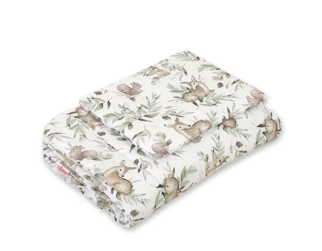 Ensemble Literie Bébé Rembourré Olive Woodland 75x100 cm Ultra Doux