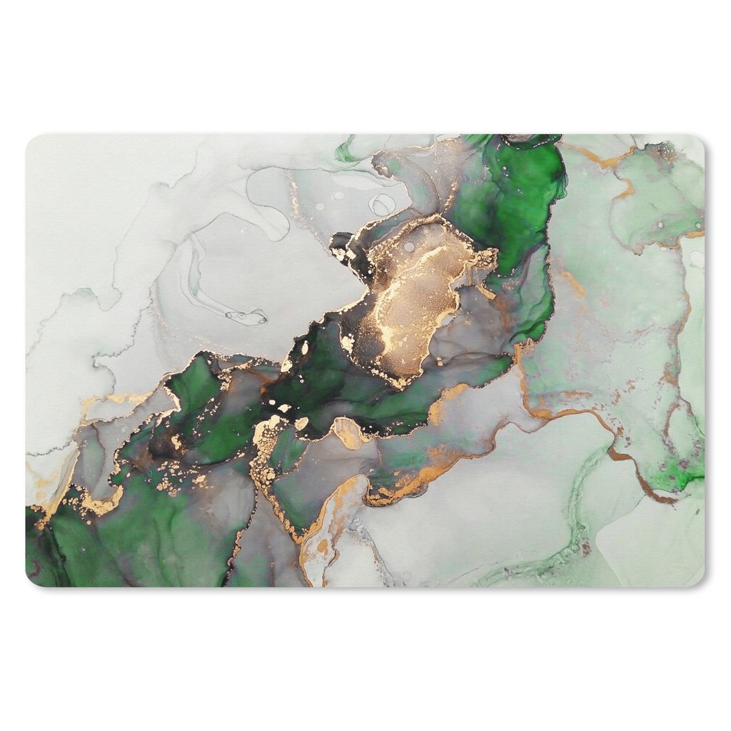 MuchoWow Mauspad Mousepad Marmor - Gold - Grün - Luxus 27x18 cm - Mousepads - Maus Mat - Pad - Mausunterlage - Büroartikel - Desk Matten