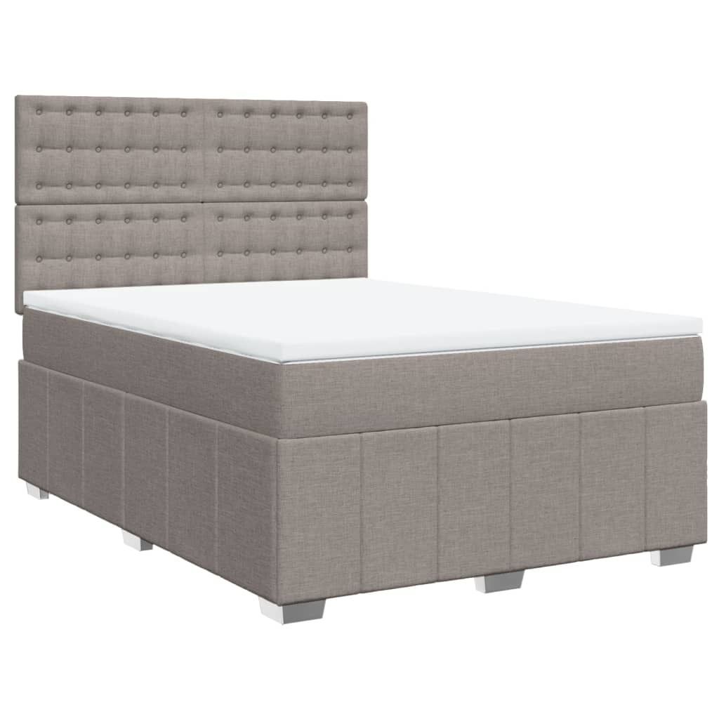 SYFAX Boxspringbett mit Matratze Taupe 160x200 cm Stoff