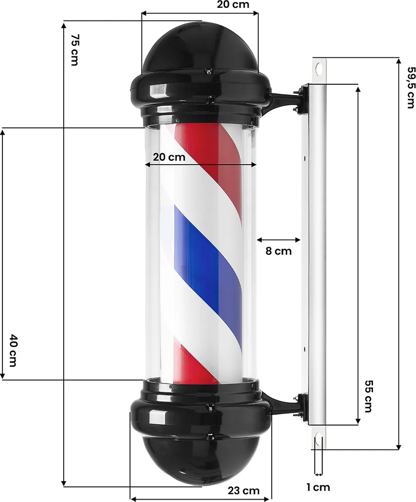 Barber Shop Field Illuminated Plafond Bb-02 Nero Grande - 5