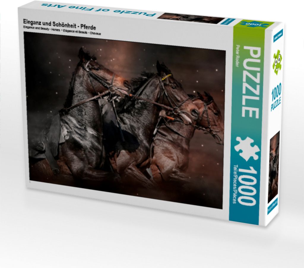 CALVENDO Puzzle Eleganz und Schönheit - Pferde 1000 Teile Puzzle quer | 1000 Teile Lege-Größe 64x48cm Foto-Puzzle für glückliche Stunden
