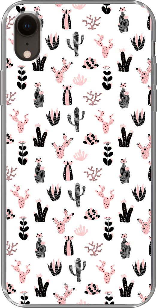 MuchoWow Handyhülle Schutzhülle Hülle für Telefoonhoesje iPhone XR Mädchen - Kaktus - Rosa - Muster - Mädchen - Kinder - Kinder Silikon Sof...