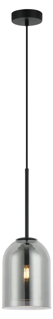 Suspension design en métal noir ELARIS 150 cm format cylindrique