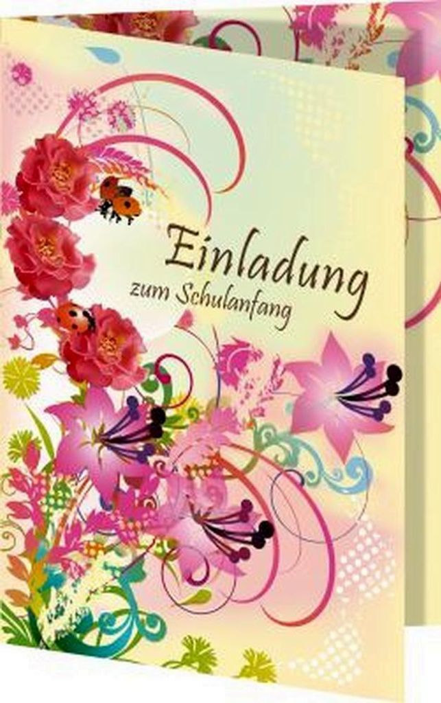 Nestler Einladungskarte Schulanfang Flowers 17x12cm mit Umschlag
