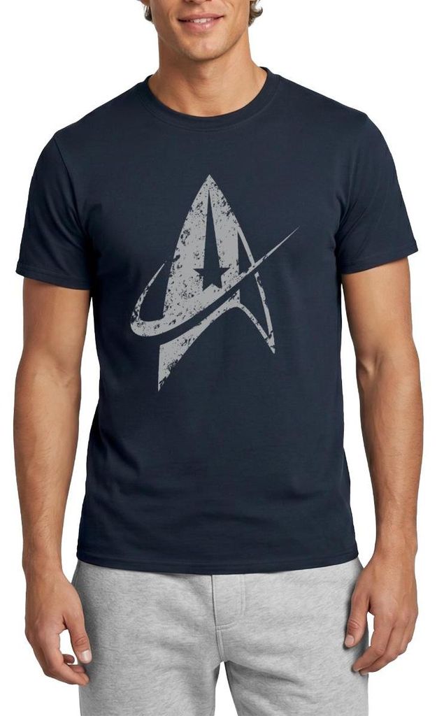 Spreadshirt Star Trek Discovery Delta Abzeichen Used Look Männer T-Shirt, S, Navy