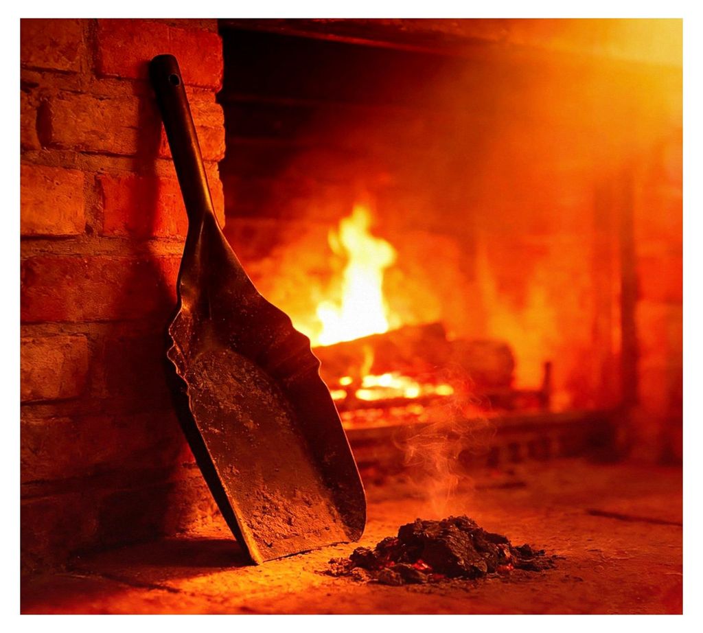 Schwerlast Kohleschaufel für Kamin - 38 x 12,7 cm - schwarz pulverbeschichteter Stahl