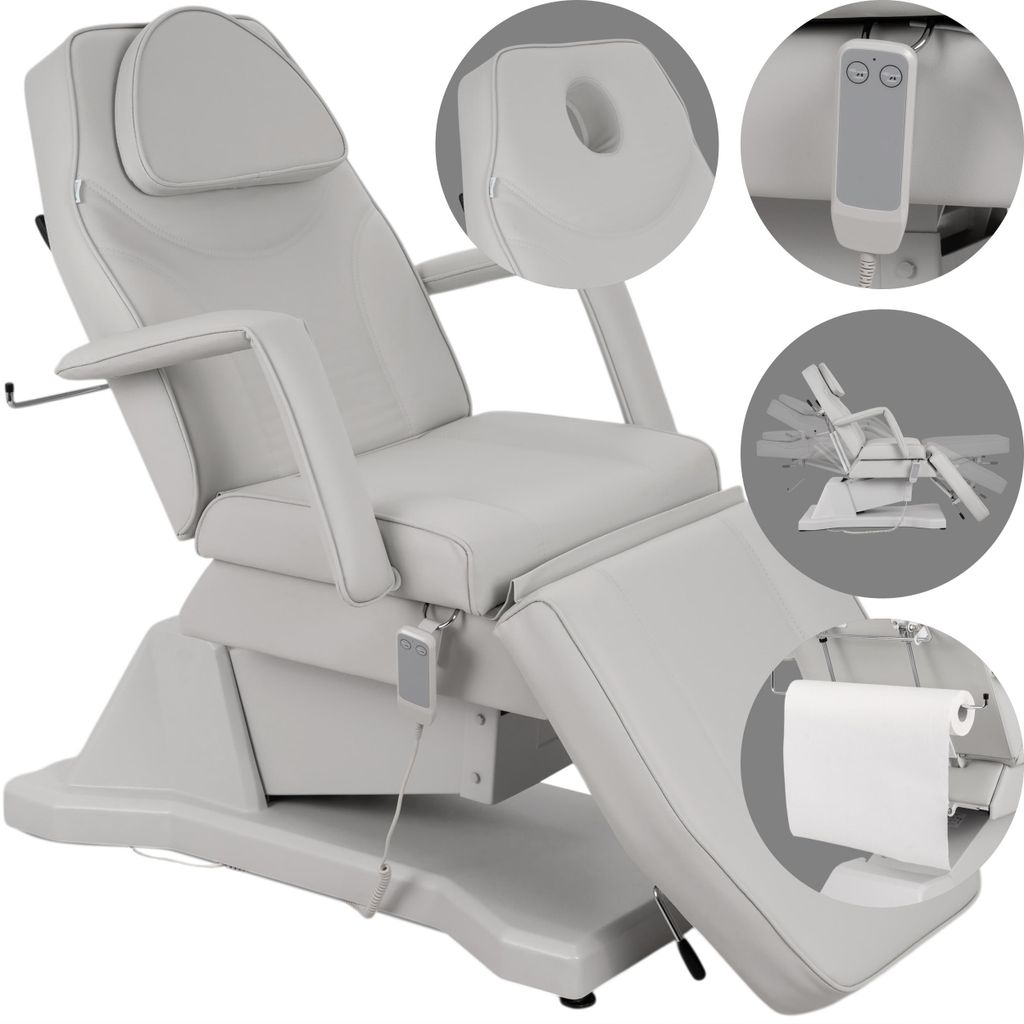 Habys Laris Kosmetikliege Massageliege Kosmetiksessel Kosmetikstuhl | Höhenverstellbar Elektrisch | 1 Motor | 182 x 60 cm | Grau