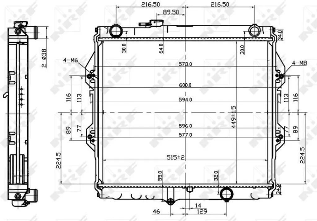 Radiateur de refroidissement moteur NRF 53151 pour Hilux OE 1640030080