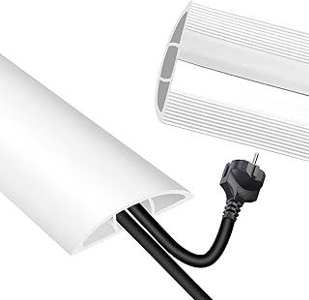 Kabelkanal 3m Kabelbrücke, Kabelkanal Boden-Beseitigt Stolperfallen und Sicherer Schutz von Kabeln in Wohnungen, Büros und Werkstätten