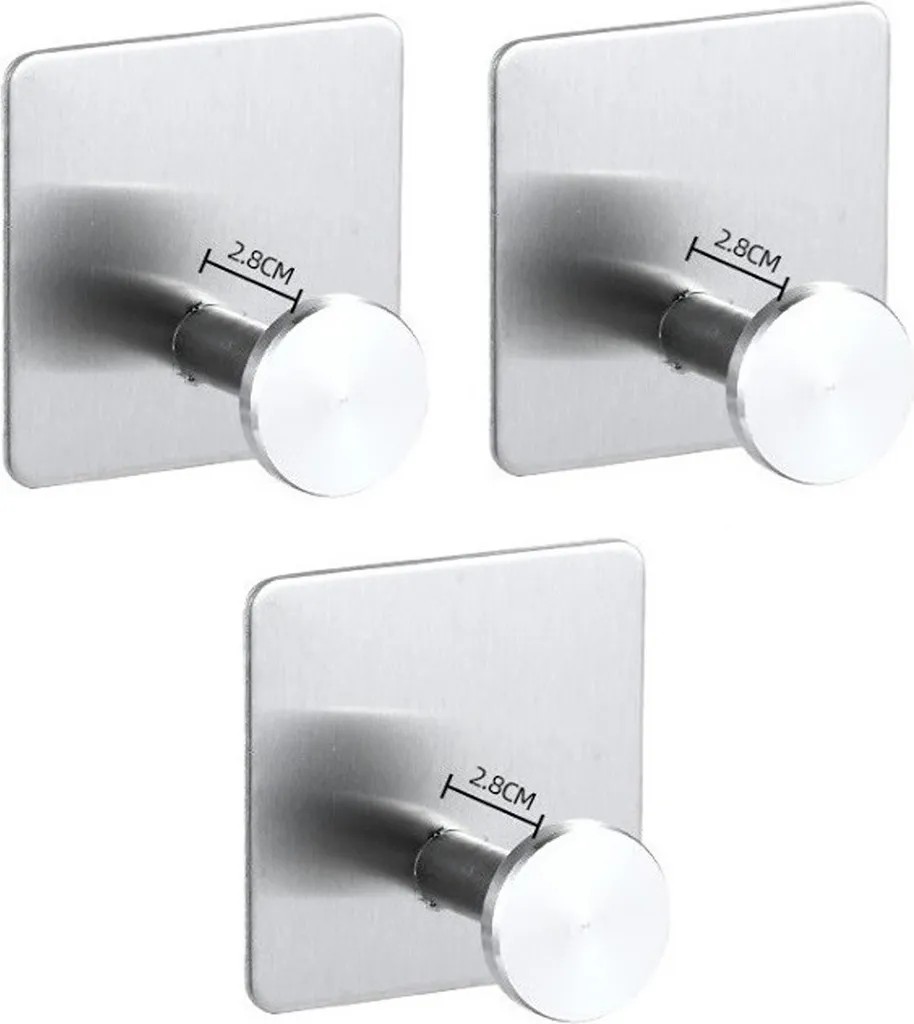 Ganci Acciaio Inox 45mm per Bagno - Montaggio Parete Senza Fori