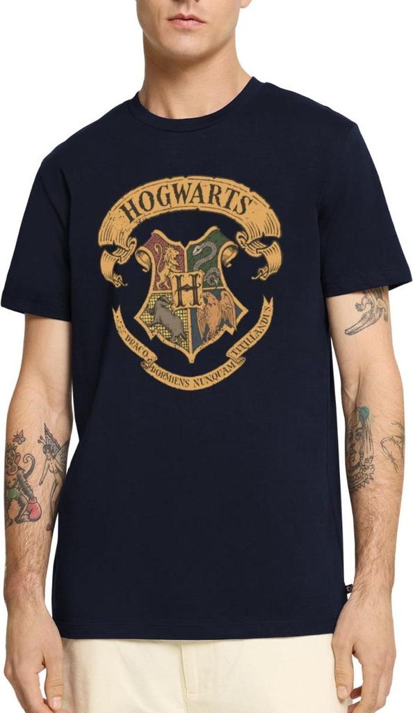 Spreadshirt Harry Potter Hogwarts Wappen Männer Premium T-Shirt, 3XL, Navy