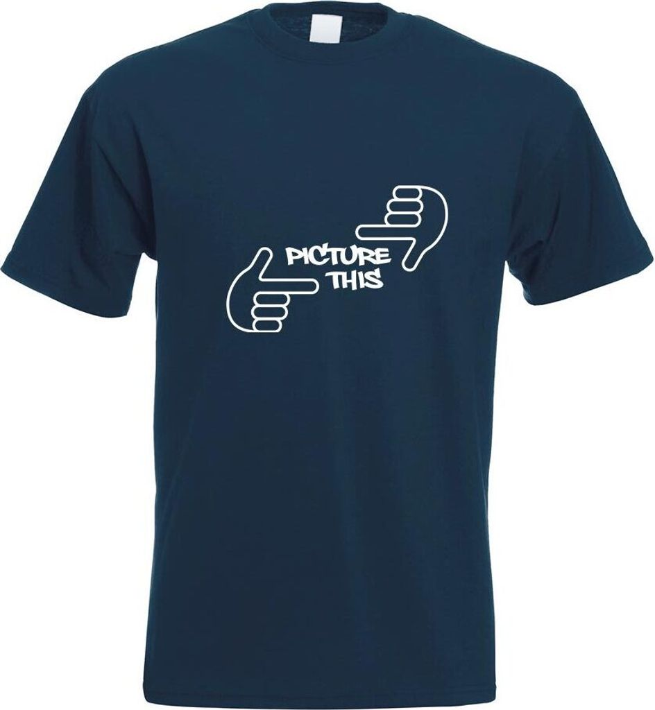 Kiwistar - T-Shirt - Navy - Picture This Motiv Bedruckt Funshirt Design Print - mit Motiv Bedruckt - Funshirt Design - Sport - Freizeit - Herren - XL