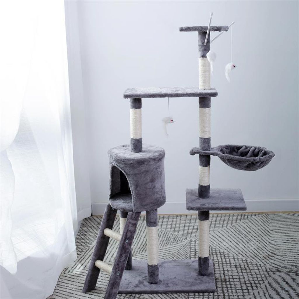 Kratzbaum Katzenbaum Katzenkratzbaum 138 cm XXL Kletterbaum Produktbild 7