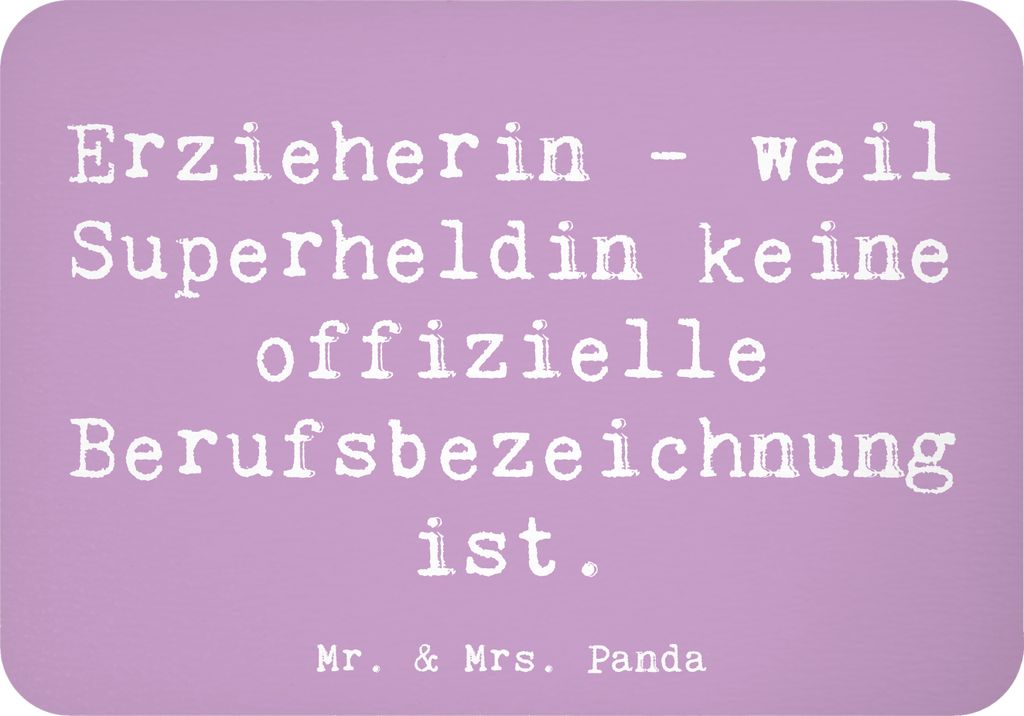 Mr. & Mrs. Panda magnet Spruch Erzieherin Superheldin - Lavendeltraum - Geschenk, Kühlschrankmagnet, whiteboardmagnet, Berufsliebe, zettelhalter, ...