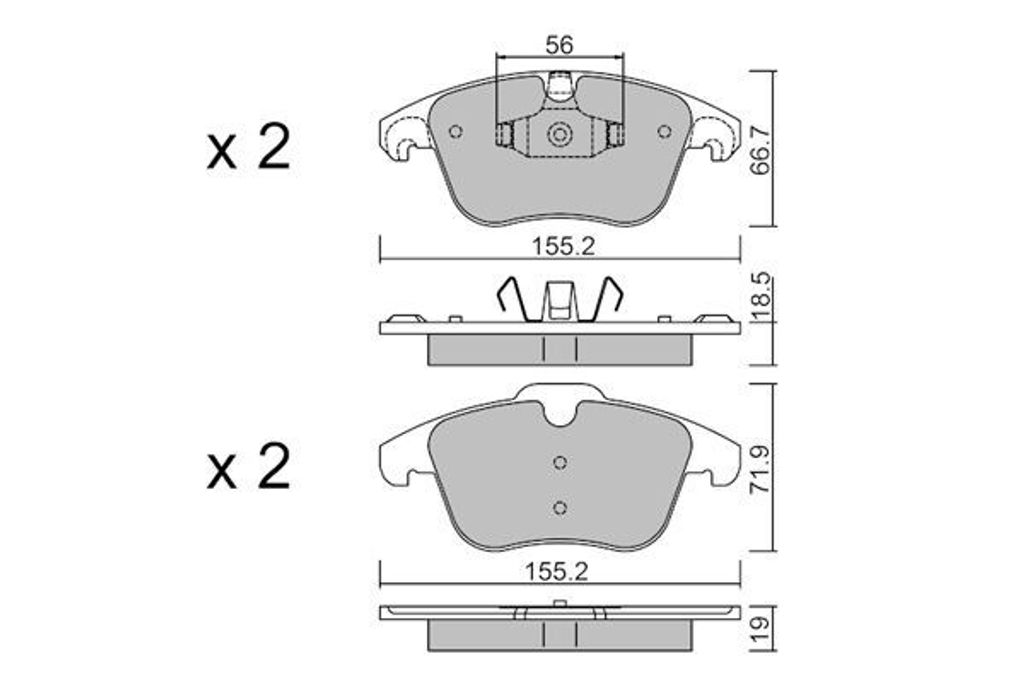 AISIN Bremsbeläge Satz Vorne Bremsklötze passend für PEUGEOT 5008 (0U, 0E) BPPE-1026