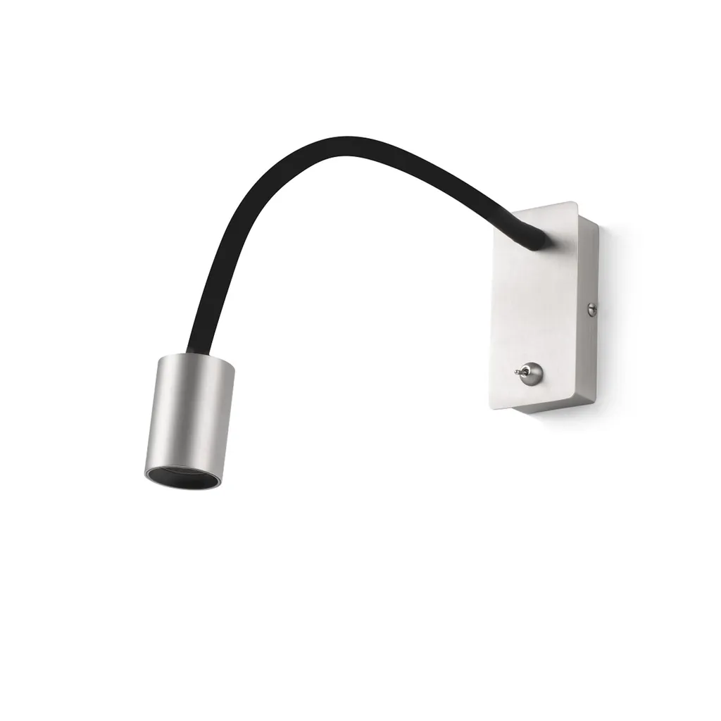 Applique murale LED LESER orientable en métal nickel satiné haut de gamme