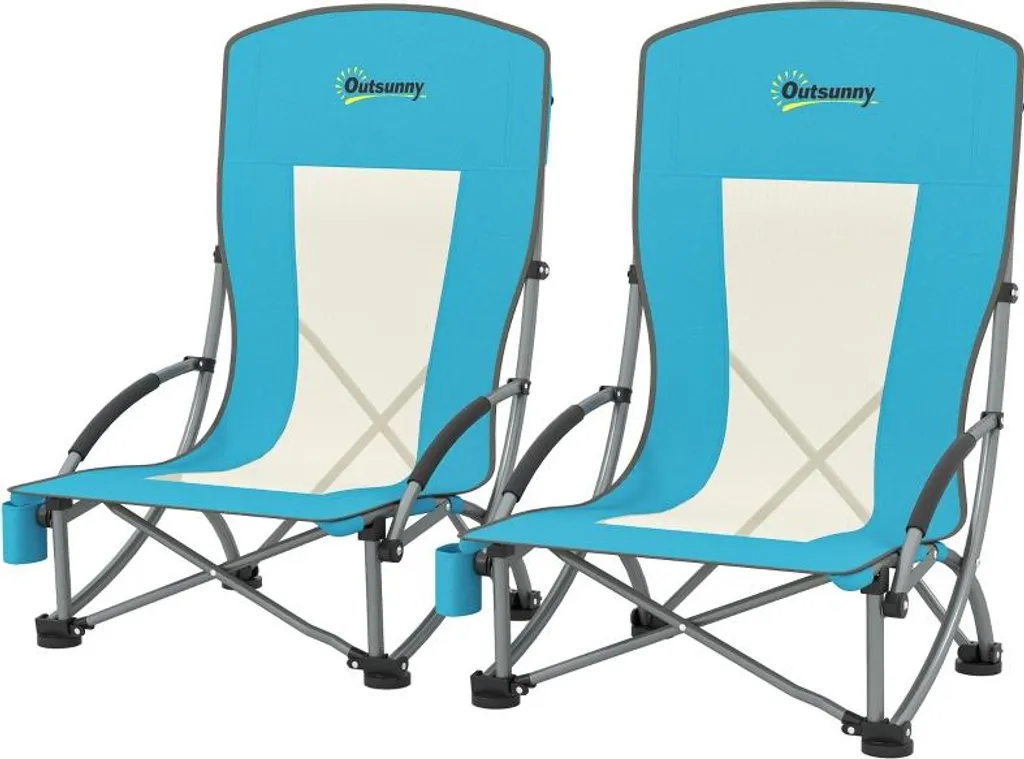 Chaise de Camping Pliante Lot de 2 Fauteuils de Pêcheur avec Sac de Transport