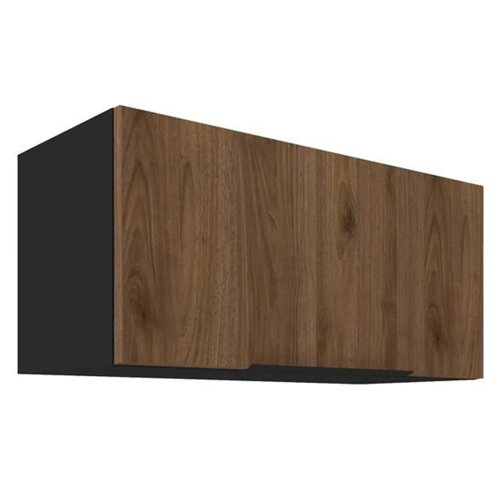Mobile Pensile Cappa TOVA 80 cm Noce Okapi/Nero - Design Compatto