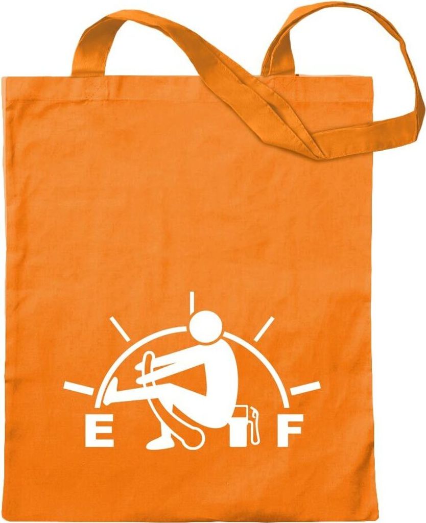 Kiwistar - Baumwolltasche - mandarin - Tank Trouble Zeiger Tank Sprit - Tragetasche Stoffbeutel Umhängetasche Langer Henkel