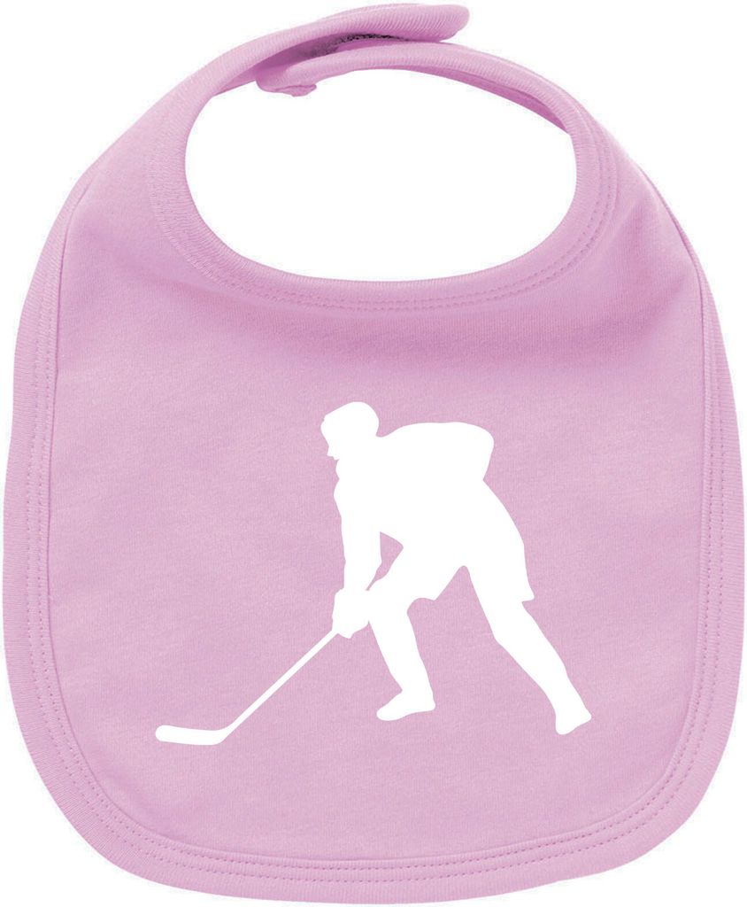 Huuraa Unisex Babylatz Eishockey Silhouette Geschenk Babypink Baumwolle Eishockey Mitbringsel