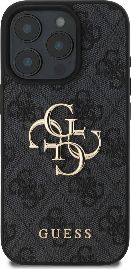 Guess, Hülle für iPhone 16 Pro Max mit Monogramm und Produktbild 
