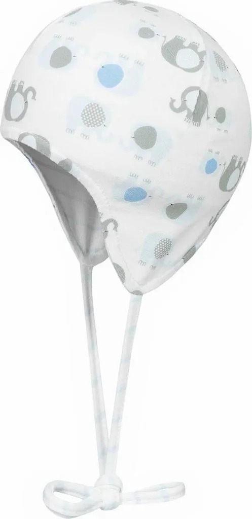 Cappello Bambino Döll Reversibile Righe ed Elefanti - 100% Cotone