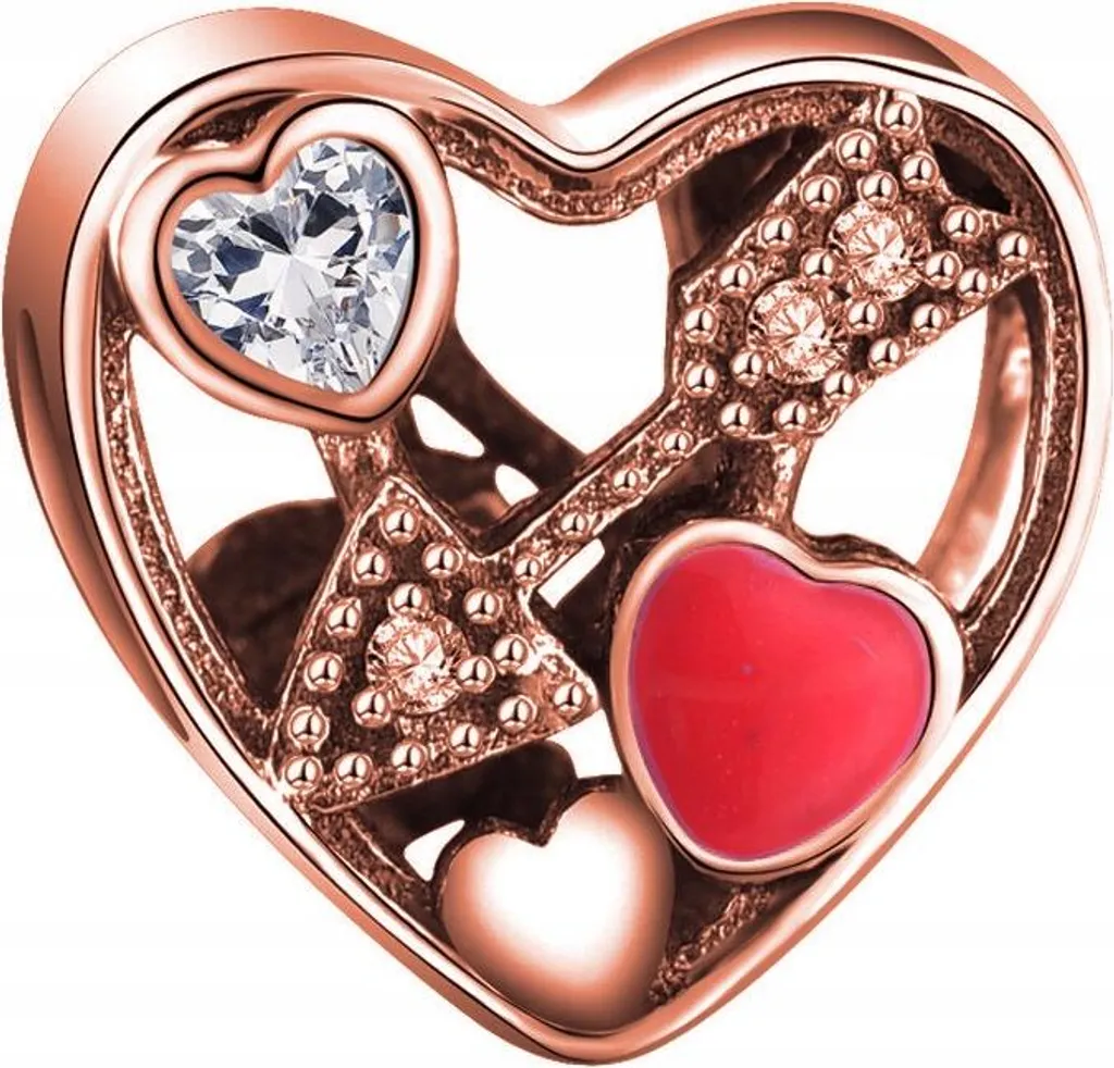 Ciondolo Cuore Innamorati Oro e Argento 925 Freccia di Cupido