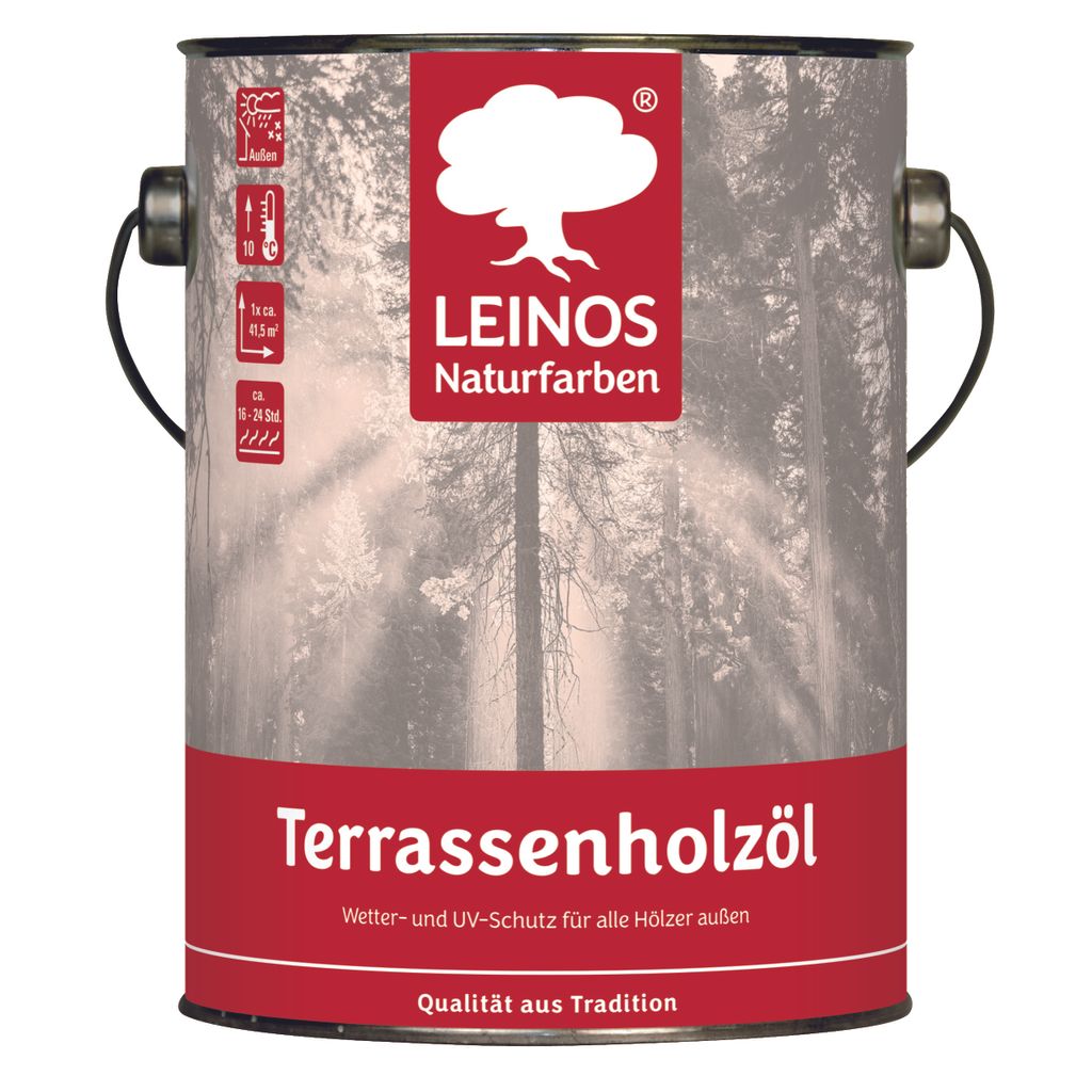 LEINOS Terrassenholzöl Farblos 2,5 l – Terrassenöl, dringt Produktbild 