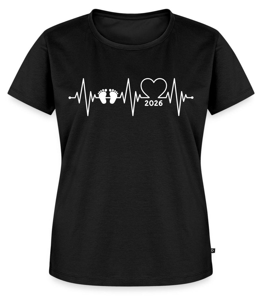 Spreadshirt Baby 2026 EKG Herzschlag Frauen Premium T-Shirt, 4XL, Schwarz