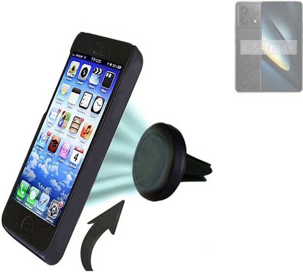 K-S-Trade Kompatibel mit POCO F6 Pro Auto Handy Halterung KFZ Halter Lüftungsgitterhalterung Air Vent mount Smartphone Halter