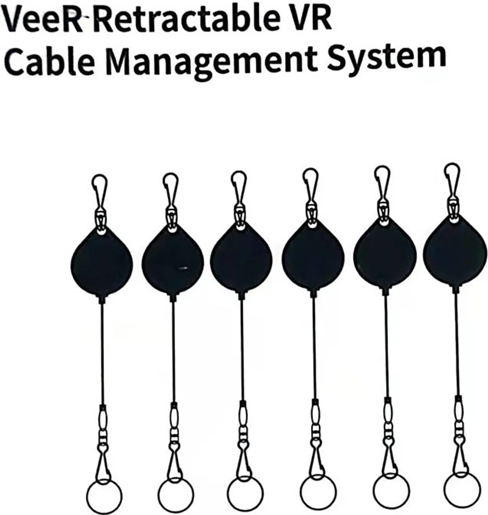 INF Système de gestion des câbles VR rétractables noir - Pack de 6 - 8