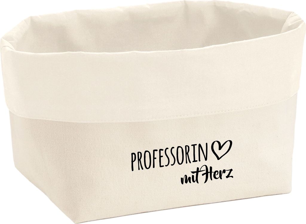 Huuraa Organizer Professorin mit Herz 3 Liter Medium Canvas Baumwolle Utensilo Geschenkidee