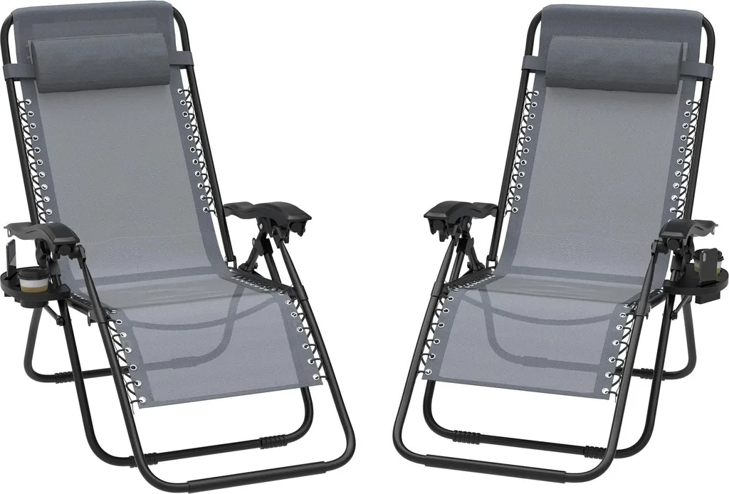 Chaises de Jardin Pliantes Confort XL pour Terrasse et Balcon - Lot de 2