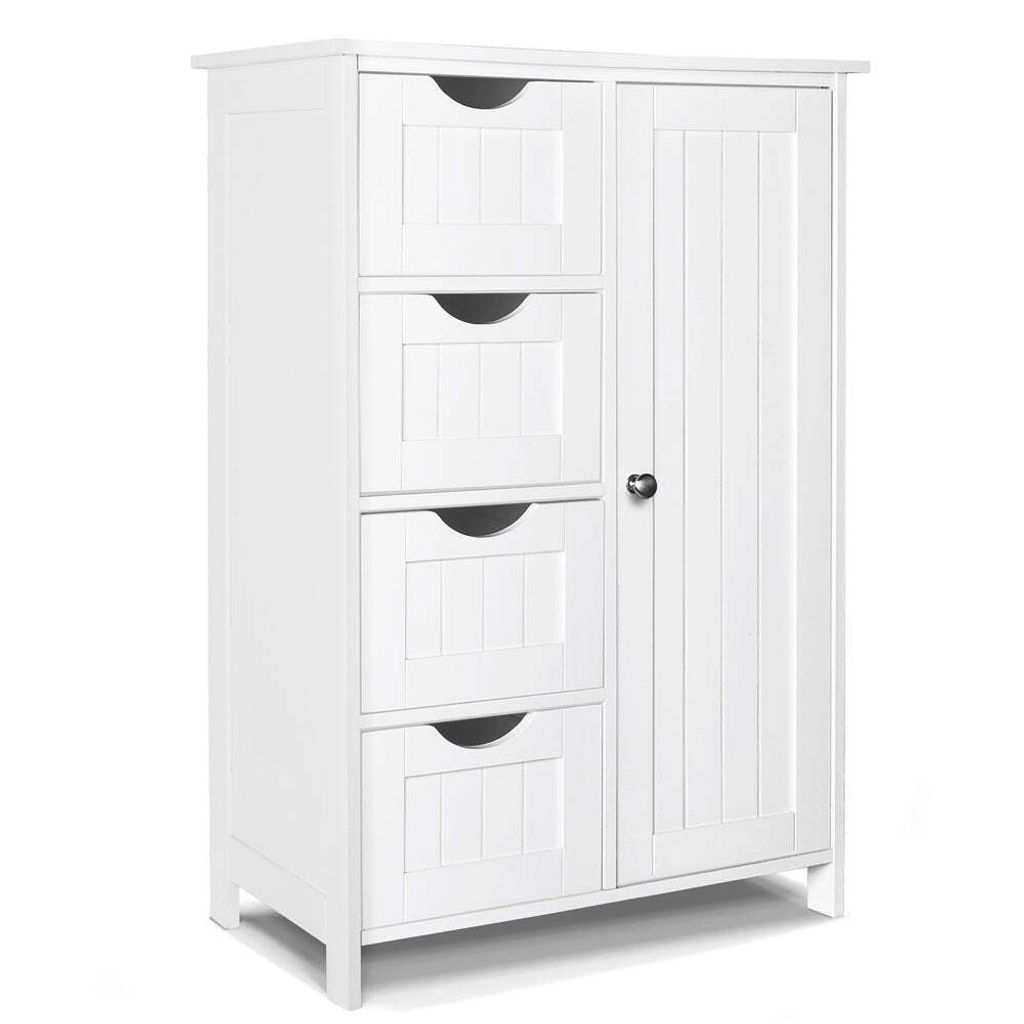 VOUNOT® Armoire de salle de bain avec 4 tiroirs & 1 porte Image du produit 