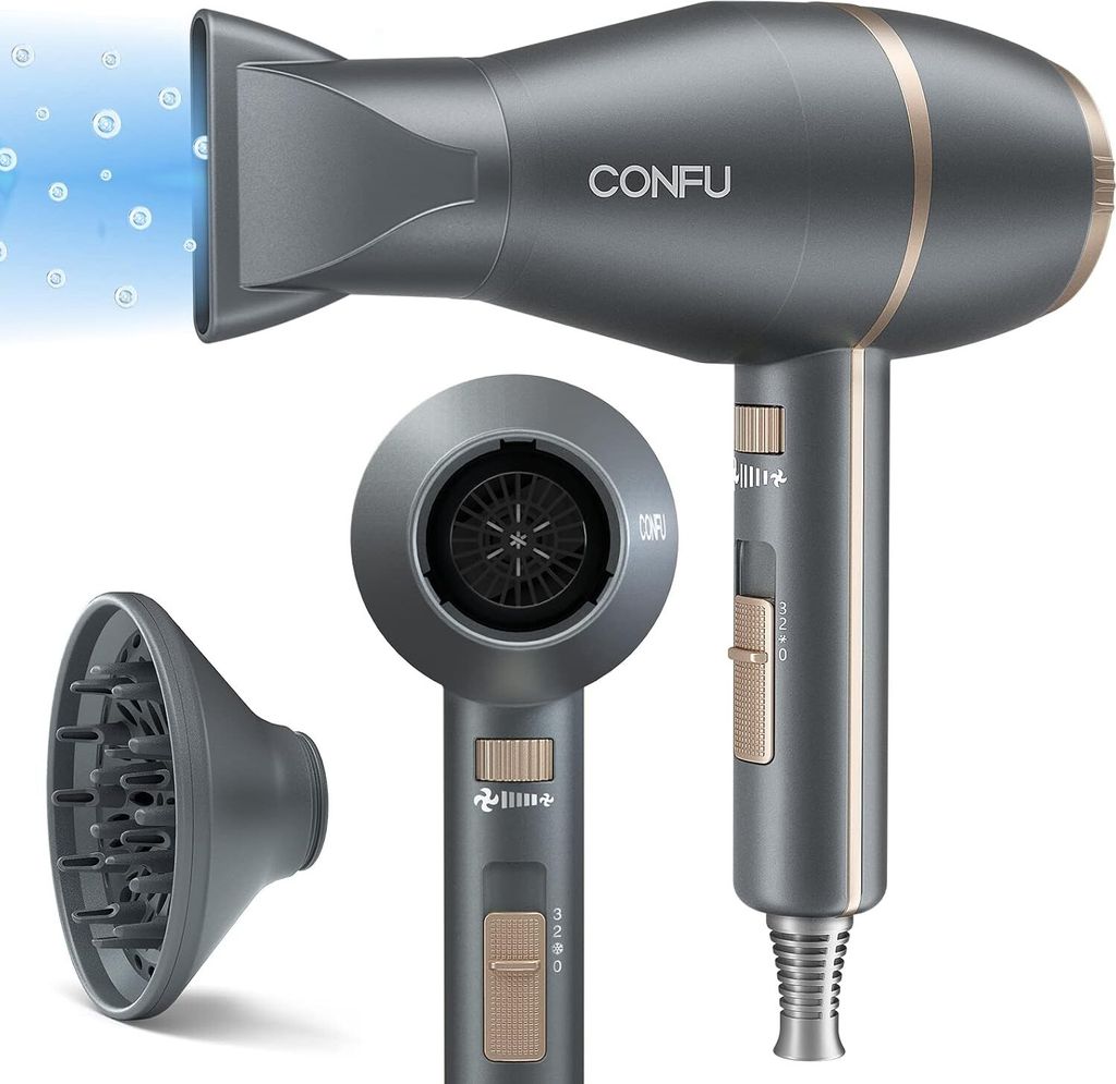 Diffusor 2200W Haartrockner Professional Fön AC Motor Schnell Trocken Leistungsstark Ionen Technologie mit Stylingdüsen 3 Temperatureinstellungen